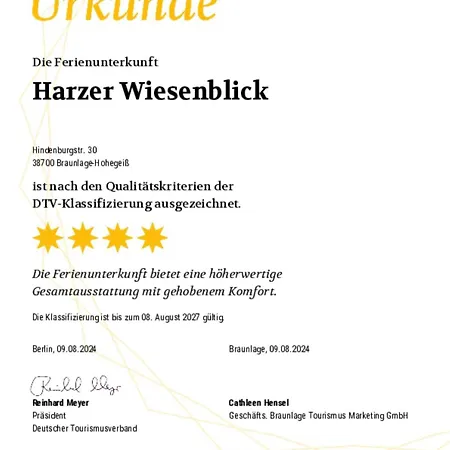 Harzer Wiesenblick, Hunde Willkommen, W-lan, Sauna, Dtv 4 Sterne, 3 Pfoten Braunlage